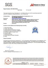 SGS certificate from Shouguang Zenong Greenhouse Engineering Co., Ltd.