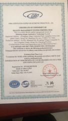 Certificates certificate from Liangshan Dingsheng International Trade Co., Ltd.