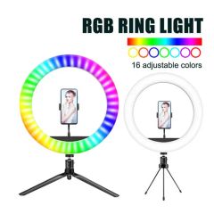 Desktop RGB LED Ring Light with Stand Tripod for Makeup, Youtube, Video, Photography - Image 2