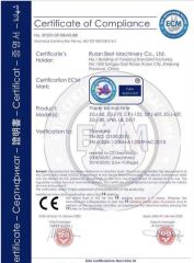CE certificate from Ruian Best Machinery Co., Ltd.
