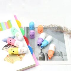 Promotional Custom Logo Mini Multi Color Pill Shaped Highlighter Marker Pen - Image 5
