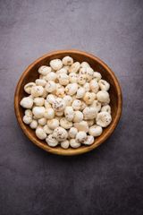 foxnut (makhana) Texture Crunchy Glycemic Index Low Fiber Content High Caloric Content Low Shelf Life 9-12 Months Source Direct From Farm - Image 1