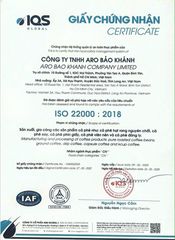 ISO certificate from ARO BAO KHANH COMPANY LIMITED