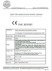 EMC certificate from Zhongshan Xinfu Household Electronic Co., Ltd.
