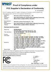 FCC Supplier's Declaration of Conformity certificate of Shenzhen Lizhixin Technology Co., Ltd – certificate photo, supplier certificates section