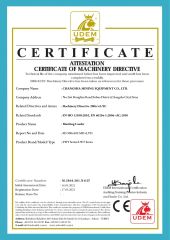 CE Certification certificate of Changsha Mining Equipment Co., Ltd. – certificate photo, supplier certificates section