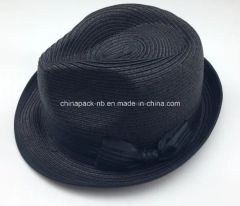 Ladys Polybroid Fedora Hats with Organza Ribbon - Image 2