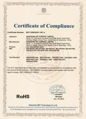 RoHS certificate from Shenzhen GIP Company Limited