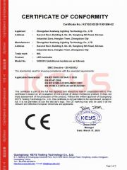 CE of LED luminaire certificate from Zhongshan Xusheng Lighting Co., Ltd.