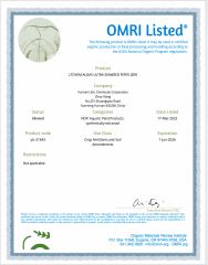 Seaweed extract OMRI certificate from YUNNAN LITTO CHEMICALS CORPORATION