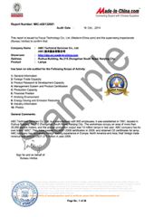 ar-sample-bv certificate from QINGDAO HOPE HORSE TRADE CO., LTD.