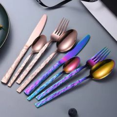Rose Gold Knife Fork Spoon Creative Design Cutlery Set Origin China Model NO. CX058 Occassion Hotel Color Multicolor HS Code 8215200000 - Image 5