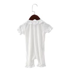 Summer Baby Wear Ribbed Knit Short Sleeve Coverall Rompers Bodysuits - Image 2