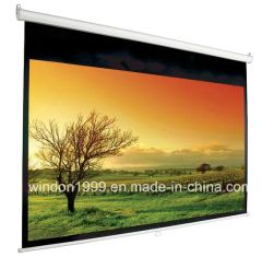 60"X60" Manual Wall Projection Screen, Pull Down Projector Screen - Image 1