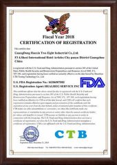 FDA certificate of Ningbo Inunion Import and Export Co., Ltd. – certificate photo, supplier certificates section