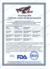 FDA certificate from Guangdong Jieyi Group Co., Ltd