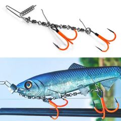 Custom High-Carbon Steel Stinger Rig Set UV Screw Pin Treble Hooks - Image 1