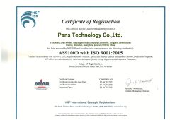AS9100 certificate from Shenzhen Pans Technology Co., Ltd.