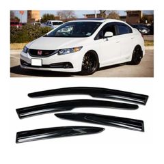 Window Visors Sedan 4dr - Mugen II Style Rain Guard Deflector - Image 1