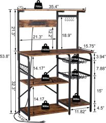 Kitchen Storage Shelf Kitchen Bakers Rack Coffee Bar Table Microwave Stand Kitchen Table - Image 6