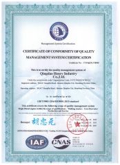 ISO certificate from Qingdao Henry Industry Co., Ltd.