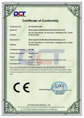 Certificate of Conformity certificate from Henan Agrise Feed Machinery Manufacturing Co.,Ltd
