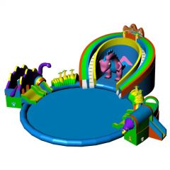 Kids/Adults PVC Inflatable Swimming Water Pool with Slides Outdoor Commercial Used - GUANGZHOU BOUNCIA INFLATABLES LIMITED