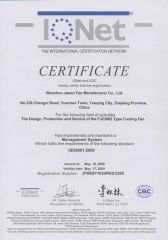 CQC certificate of Wenzhou Jason Fan Manufacturer Co., Ltd. – certificate photo, supplier certificates section