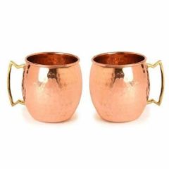 Glassware Hammered Copper Mug Shape Mug Color Copper Set Contents 1 Mug Drinkware Type Glassware Brand Gauransh - Image 1