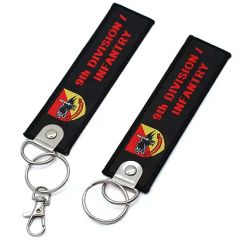 Custom Tag Anime Embroidery Key Chain Wrist Lanyard Car Keychain Woven Embroidered Marker Keychain - Image 4