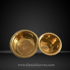 Golden Traditional brass dabara set, For Home Color Golden Material Brass Microwave Safe No Brand Classickurves Tumbler_height - Image 5