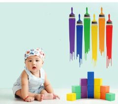 DIY Wooden Rainbow Colorful Square Cubes Building Block Stacking Toys - Image 4