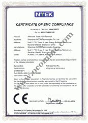 POS Terminal CE EMC Certificate certificate from OCOM Technologies Limited