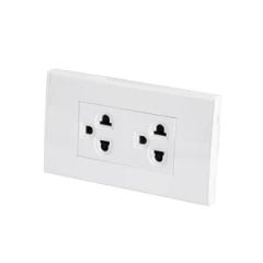 Wall Double 3 Pin Switch Socket Beads with Safety Door Brand Kolani IP Rating IP44 Trademark Kolani HS Code 85366900 Number of Holes - Image 1