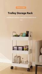 Multi-Layer Household Storage Rack Wheeled Trolley Bathroom Storage Rack Living Room Floor Rolling Snack Storage Rack - Image 4
