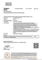 REACH REPORT certificate from JOSO CORPORATION