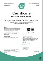 The Certificate OEKO-TEX°STANDARD 100 certificate of Jiangsu Jiajia Textile Technology Co., Ltd. – certificate photo, supplier certificates section