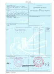 CO certificate from RSM Machinery Co.,Ltd.