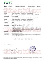 REACH certificate certificate from NINGBO GUOLI PULLEY MANUFACTURE CO., LTD.