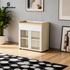 Spaceunited Modern Workstation Tempered Glass Door File Storage Metal Filing Cabinet - Image 4