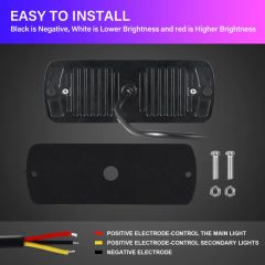 Double Row 12 LED Amber Emergency Lights - Front Grille Quick-Install - Rapid Flash, Magnetic Fit for Vans - Image 4