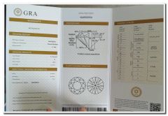 Moissanite GRA Certificate certificate from Wuzhou Yifu Gems Co., Ltd