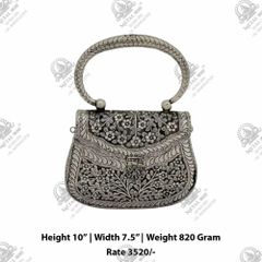 Silver Metal Kala Designer Brass Boxes, For Home Color Silver Weight 1200 gm Material Brass Width 7.5 Inch Height 3.5 - Image 3