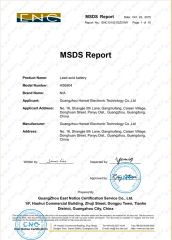 MSDS report certificate from Guangzhou Hansel Electronic Technology Co., Ltd.