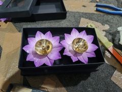 Lotus Flower Diya Type Box Weight 4" Design Round Material Brass Features Box 4" Occasion Diwali Lighting Type Oil Packaging Type - Image 2