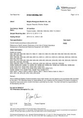 ROHS certificate from Ningbo Zuanbang Technology Co., Ltd.