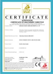 CE Certificate certificate from QINGDAO GUDAO ANDES MACHINERY CO., LTD.