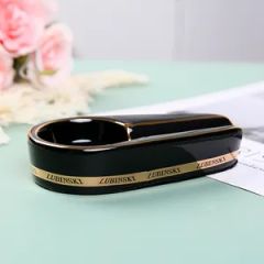 CX09 Custom Gold Rim Porcelain Cigar Ashtray 9x8CM cxlies 1Y Origin China Model NO. CX-09 Brand Customized Trademark cxlies - Image 2