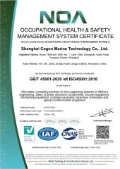 OCCUPATIONAL HEALTH & SAFETY MANAGEMENT SYSTEM CERTIFICATE certificate from Hangzhou Cagon Transmission Technology Co., Ltd.