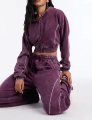 Versatile Womens Washed Lounge Pants for Home and Outings Fit Regular Fit Hood Type Hooded Pattern Acid Wash Origin Ningbo, - Image 3